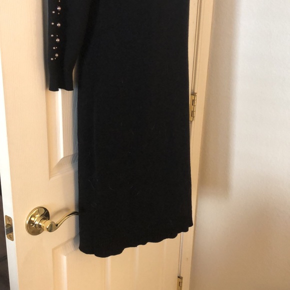 Ann Taylor Black Pearl Embellished Sweater Dress - Picture 3 of 15